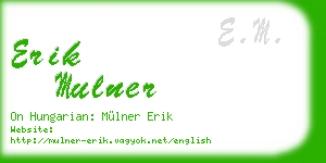erik mulner business card