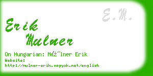 erik mulner business card